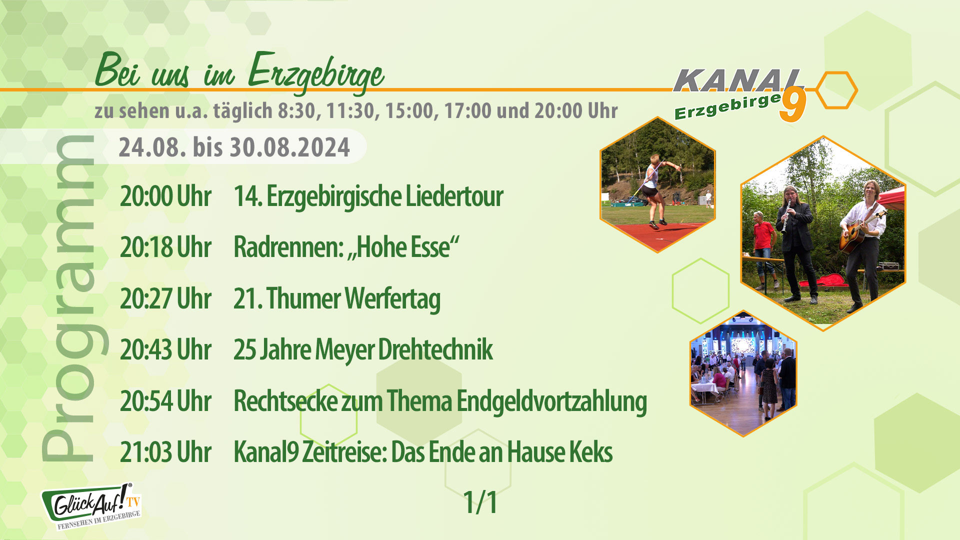 Bei uns im Erzgebirge für die Woche vom 24.08. bis 30.08.2024