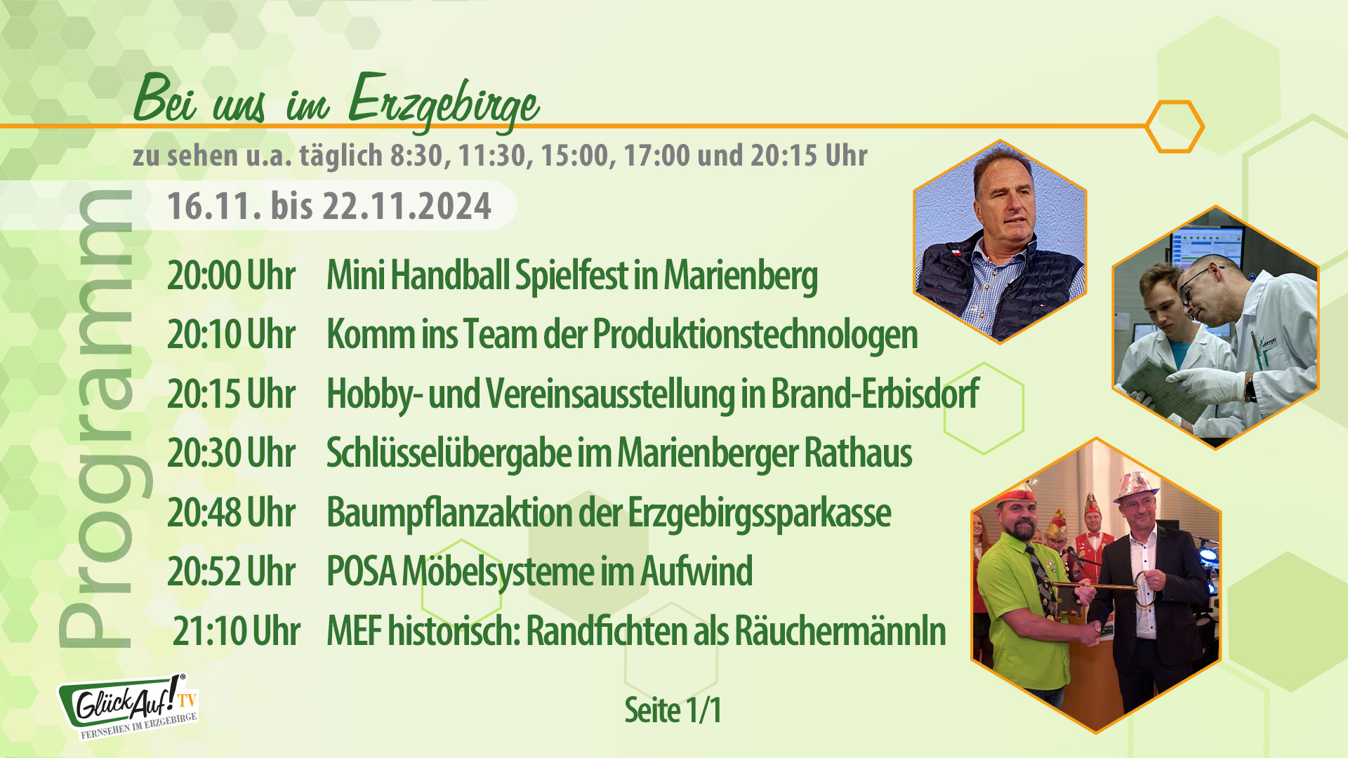 Bei uns im Erzgebirge für die Woche vom 16.11. bis 22.11.2024