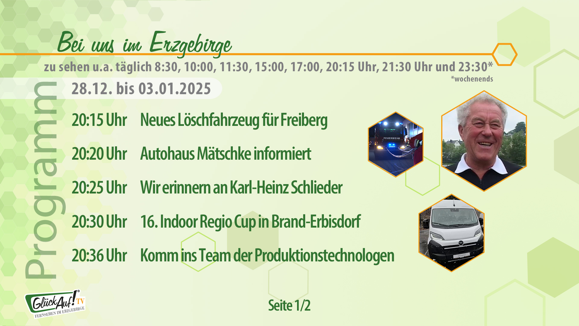 Bei uns im Erzgebirge für die Woche vom 28.12. bis 03.01.2025 Bei uns im Erzgebirge für die Woche vom 28.12. bis 03.01.2025