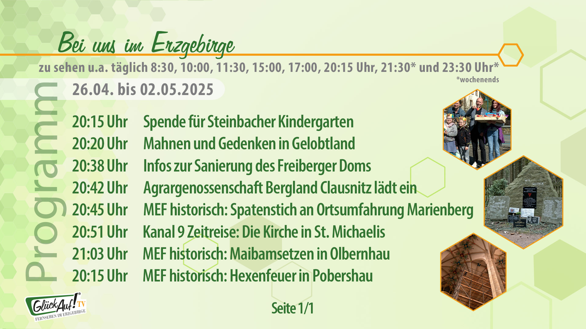 Bei uns im Erzgebirge für die Woche vom 26.04. bis 02.05.2025 Bei uns im Erzgebirge für die Woche vom 26.04. bis 02.05.2025