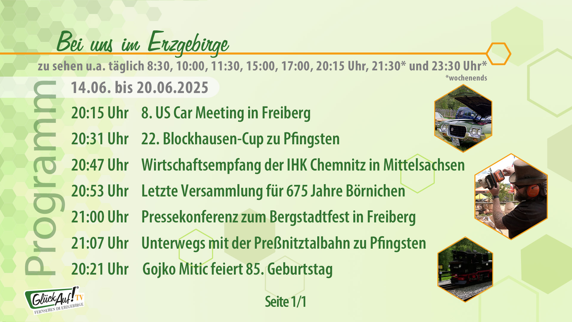 Bei uns im Erzgebirge für die Woche vom 14.06. bis 20.06.2025 Bei uns im Erzgebirge für die Woche vom 14.06. bis 20.06.2025